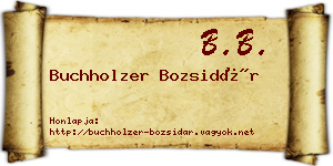 Buchholzer Bozsidár névjegykártya